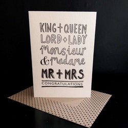 Mr & Mrs Luxury Greetings Card